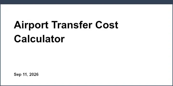 Airport Transfer Cost Calculator
