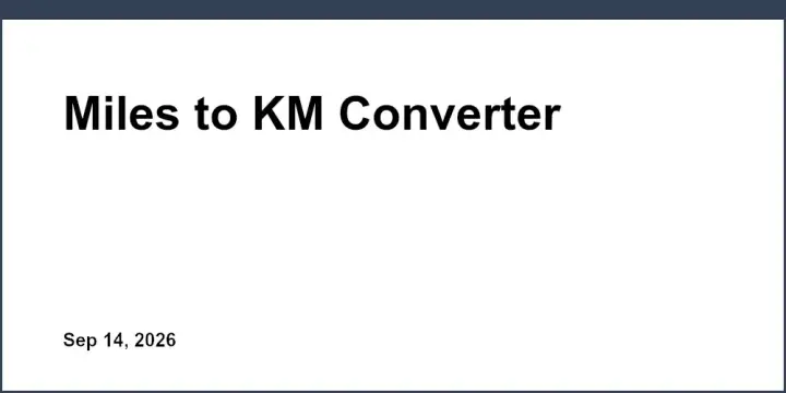 Miles to KM Converter